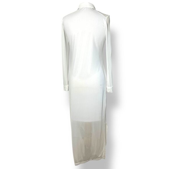 Anatomie Colette Luxury Travel Maxi Dress White Mesh Over Jersey Sz XS - Picture 4 of 10